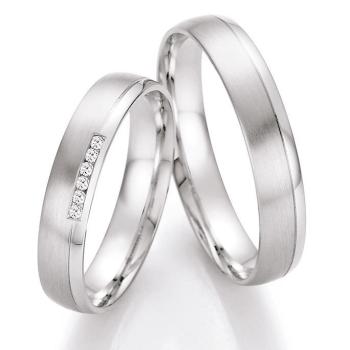 Nowotny-Collection Ruesch Trauringe Weissgold 66/41050-040 + 66/41060-040